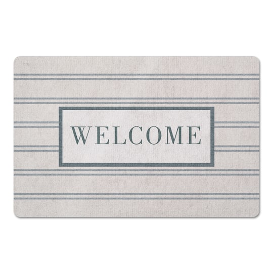 Welcome Stripe Floor Mat
